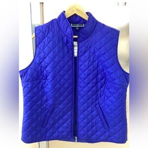 Karen Scott Sport Blue Quilted Puffer Vest Size XL NWT